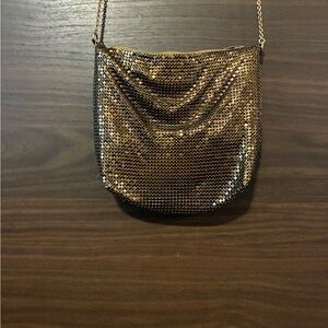 Whiting and Davis Mesh Metal Bronze Crossbody Chain Bag